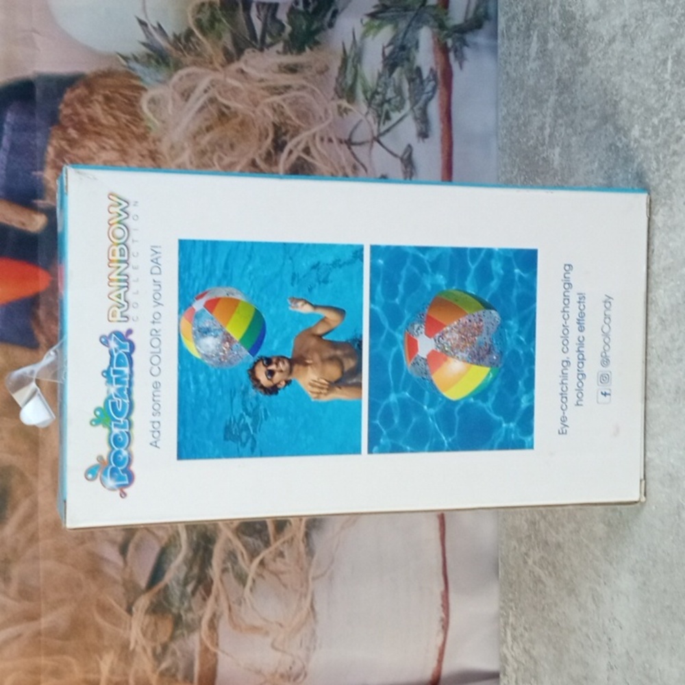⛱️ 🍒 Pool Candy Rainbow Jumbo Beach Ball - Picture 2 of 4